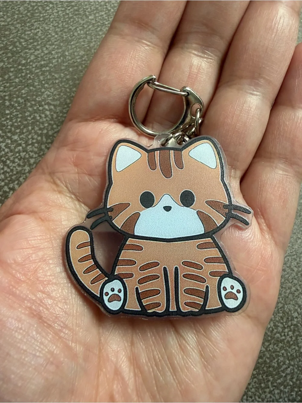 🐱 Orange Tabby Cat Acrylic Keychain